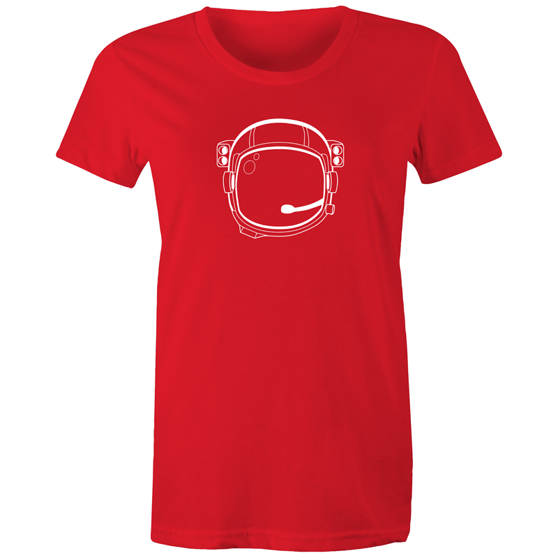 Astronaut Helmet - Women's T-shirt Red Womens T-shirt Space Womens