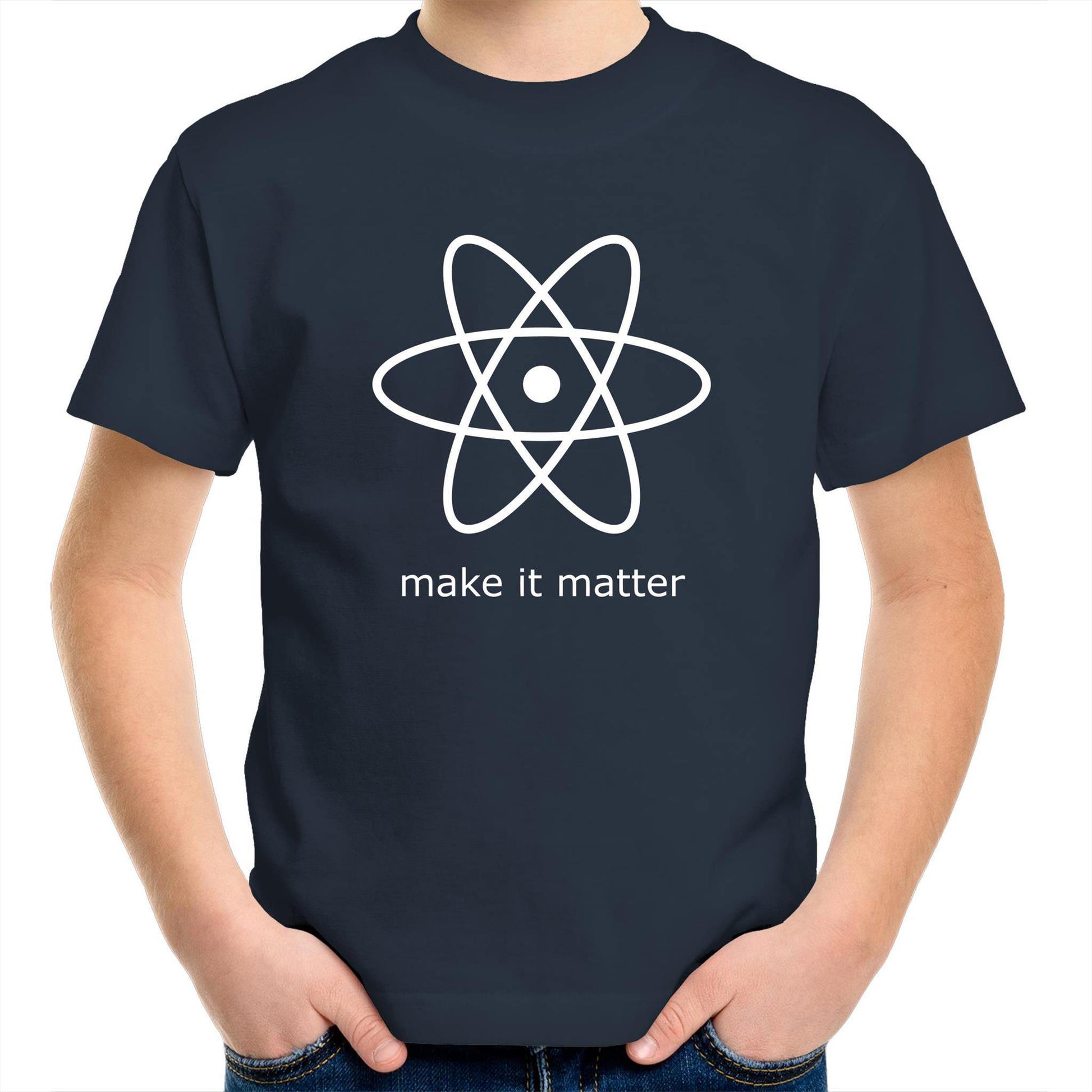 Make It Matter - Kids Youth Crew T-Shirt Navy Kids Youth T-shirt Science