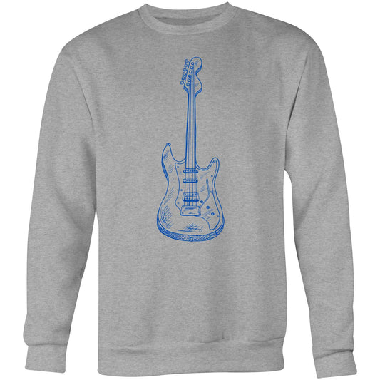 Guitar - Crew Sweatshirt Grey Marle Sweatshirt Mens Music Womens