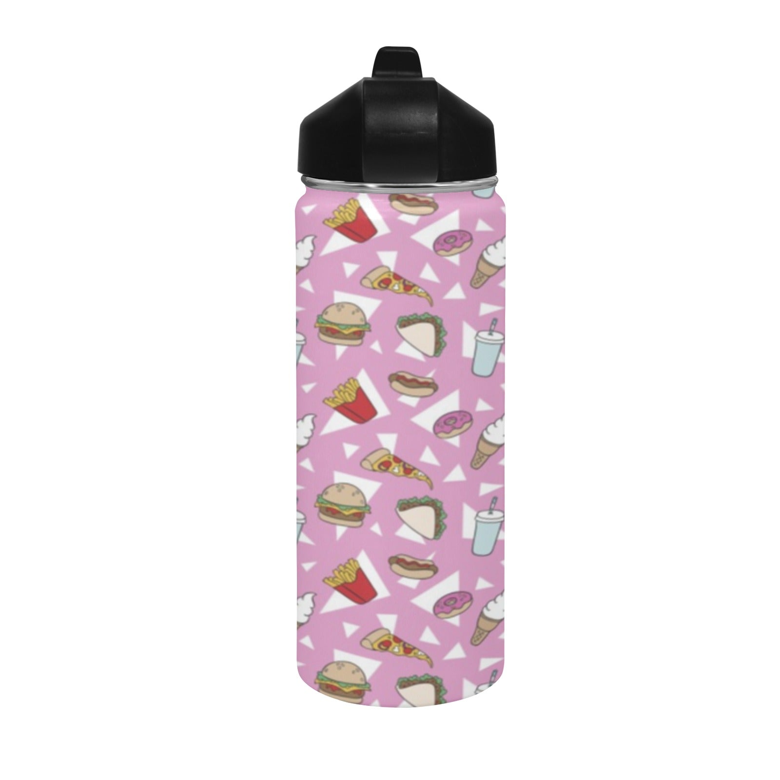 Fast Food - Insulated Water Bottle with Straw Lid (18 oz) Insulated Water Bottle with Straw Lid Printed Offshore