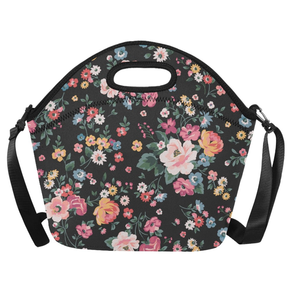 Pretty Floral - Neoprene Lunch Bag/Large Neoprene Lunch Bag/Large Plants Printed Offshore