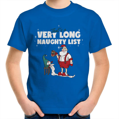 Santa's Naughty List - Kids Youth Crew T-Shirt Bright Royal Christmas Kids T-shirt Merry Christmas