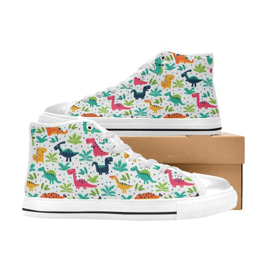 Cute Dinosaurs - High Top Canvas Shoes for Kids Kids High Top Canvas Shoes Printed Offshore