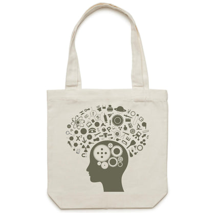 Science Brain - Canvas Tote Bag Cream One-Size Tote Bag Science