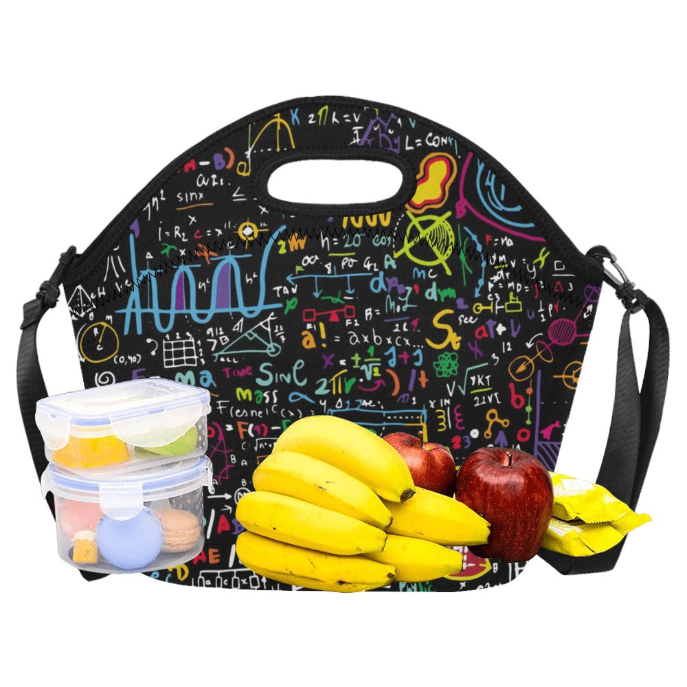 Math Scribbles - Neoprene Lunch Bag/Large Neoprene Lunch Bag/Large Maths Printed Offshore Science