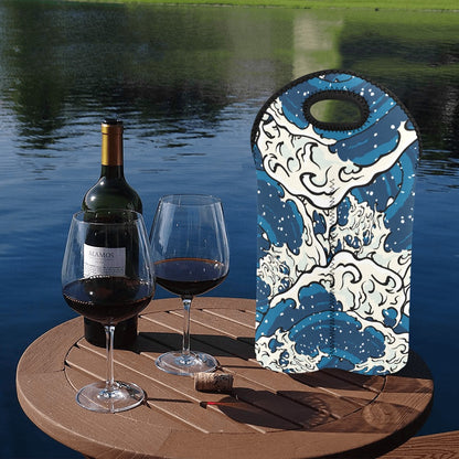 Waves - 2-Bottle Neoprene Wine Bag 2 Bottle Wine Bag Printed Offshore