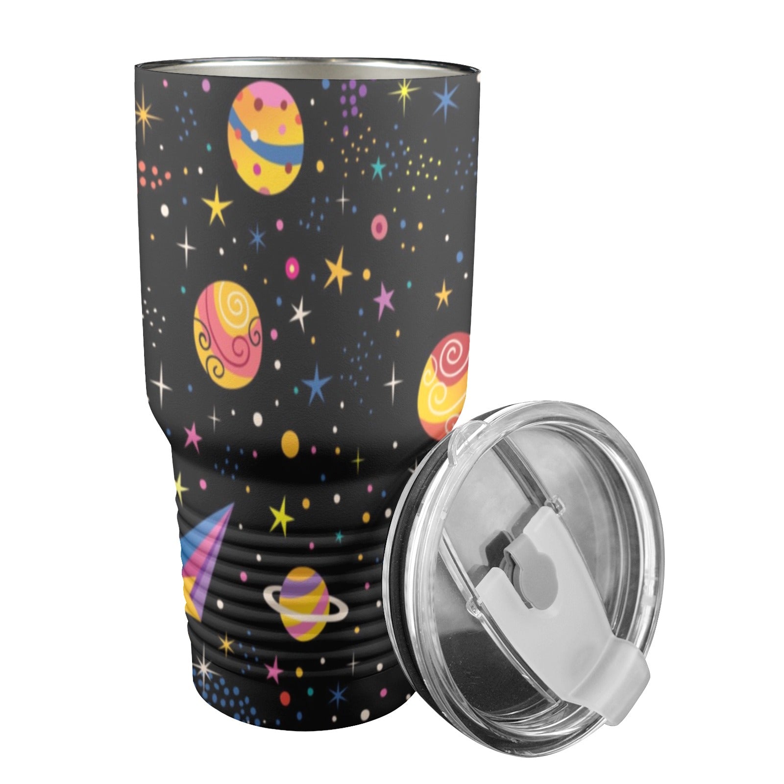 Colourful Space - 30oz Insulated Stainless Steel Mobile Tumbler 30oz Insulated Stainless Steel Mobile Tumbler Space