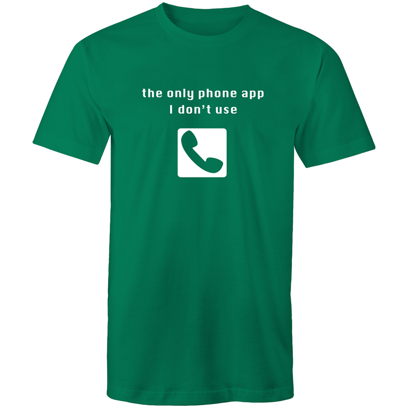 Phone App - Mens T-Shirt Kelly Green Mens T-shirt Funny Mens