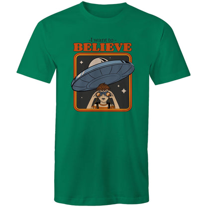 I Want To Believe - Mens T-Shirt Kelly Green Mens T-shirt Sci Fi
