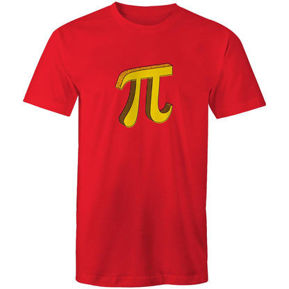 Pi - Mens T-Shirt Red Mens T-shirt Maths Science