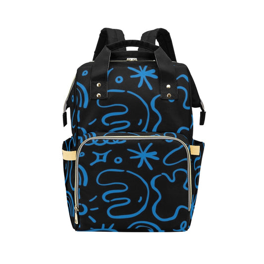 Blue Squiggle - Multi-Function Backpack Multifunction Backpack
