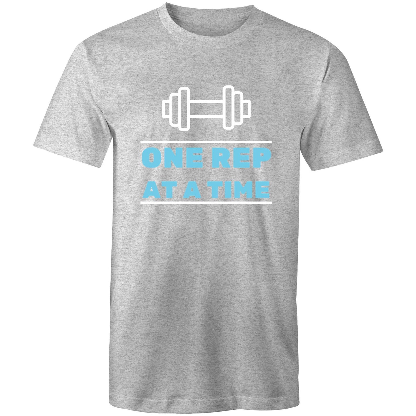 One Rep At A Time - Short Sleeve T-shirt Grey Marle Fitness T-shirt Fitness Mens Womens