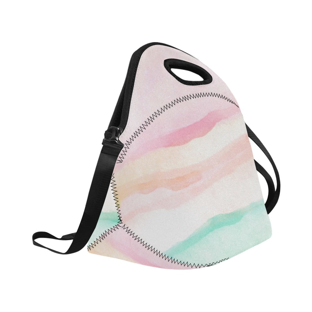 Pastel Stripes - Neoprene Lunch Bag/Large Neoprene Lunch Bag/Large Printed Offshore