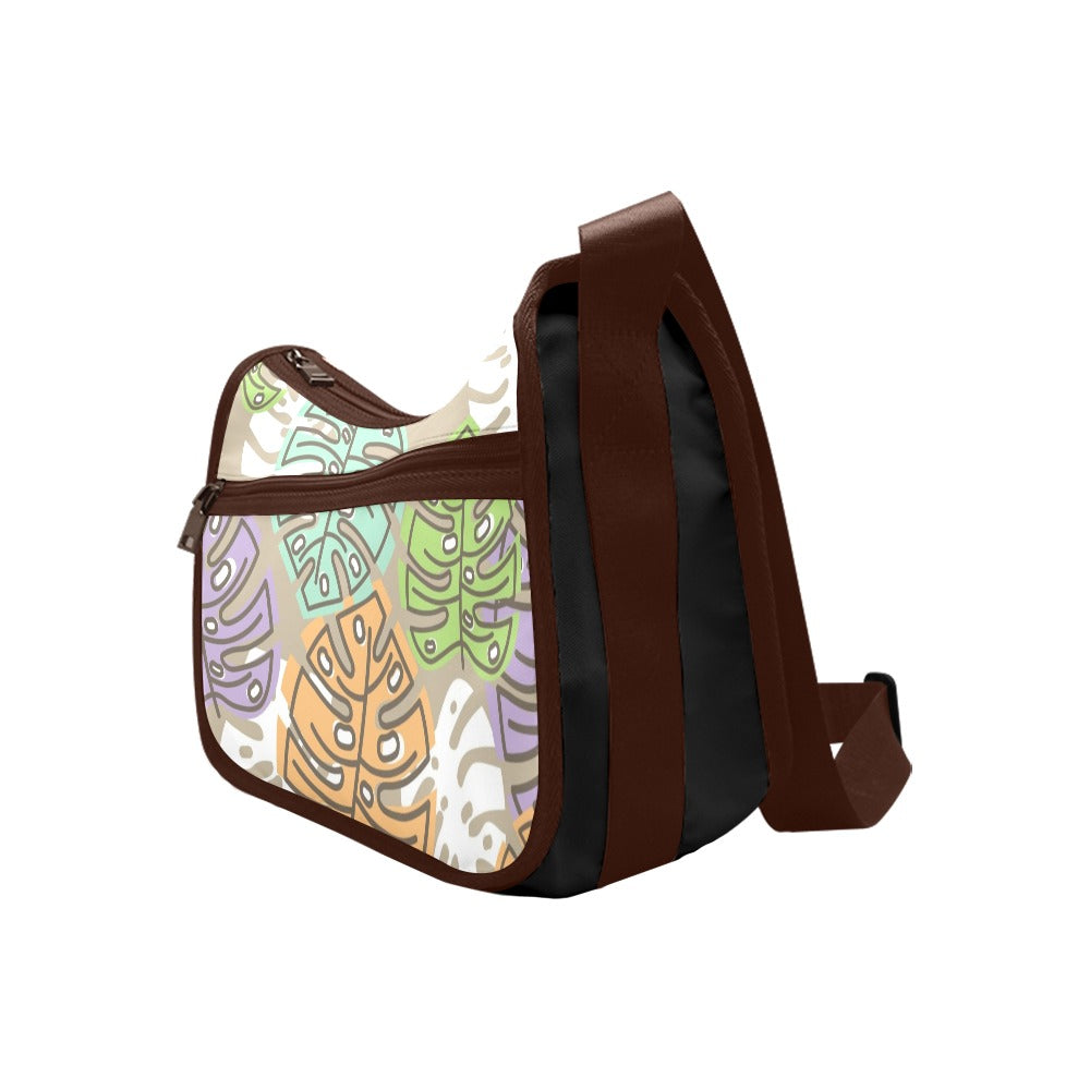 Abstract Leaves - Crossbody Fabric Handbag Crossbody Handbag