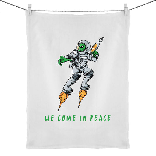 Alien, We Come In Peace - 50% Linen 50% Cotton Tea Towel Default Title Tea Towel