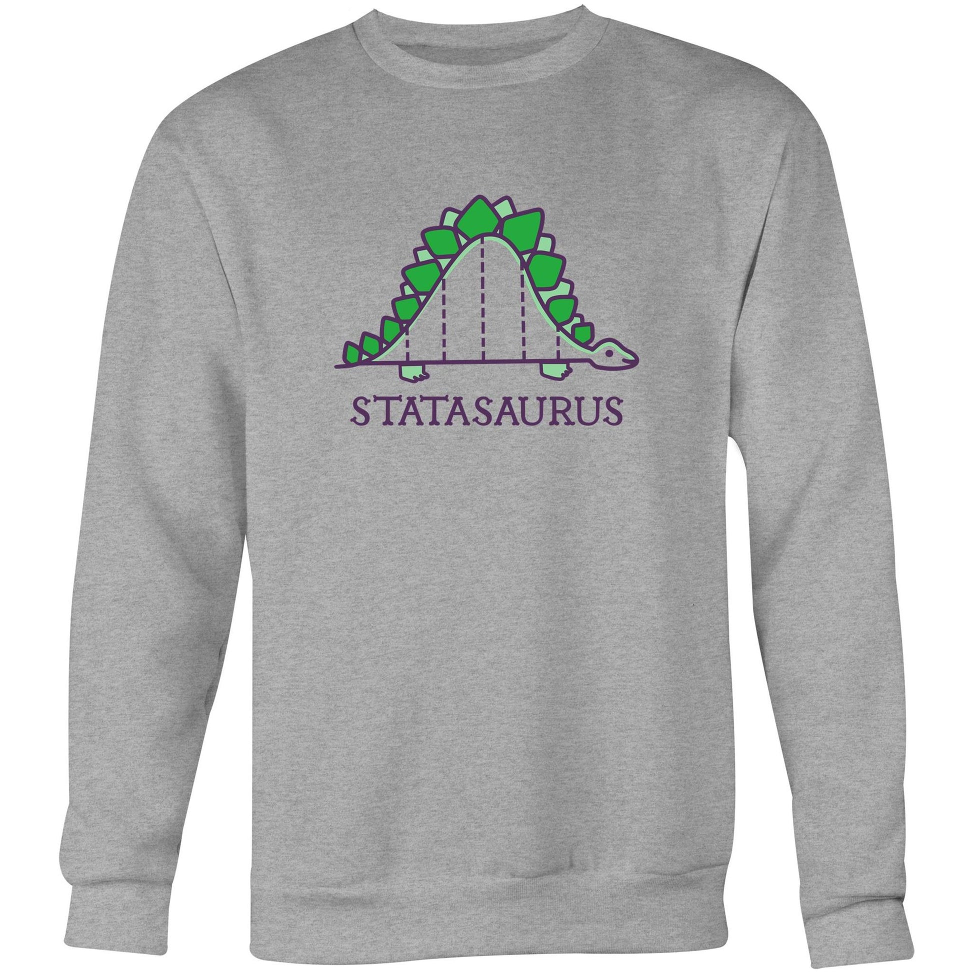Statasaurus - Crew Sweatshirt Grey Marle Sweatshirt animal Maths Science