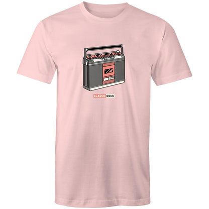 Classic Rock, Cassette Player - Mens T-Shirt Pink Mens T-shirt Music Retro