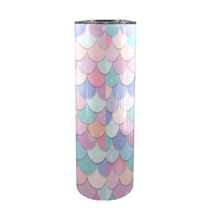 Mermaid Scales - 20oz Tall Skinny Tumbler with Lid and Straw 20oz Tall Skinny Tumbler with Lid and Straw Printed Offshore