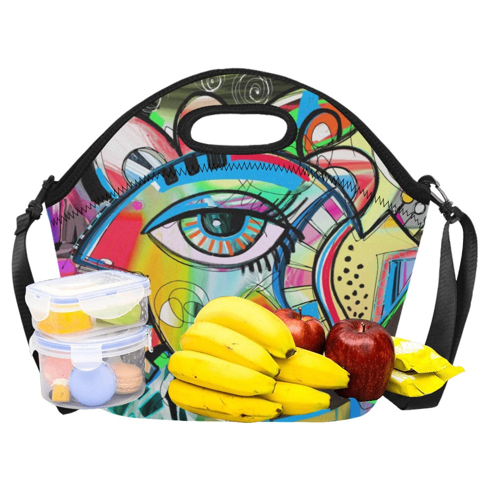 Graffiti Bird - Neoprene Lunch Bag/Large Neoprene Lunch Bag/Large animal Printed Offshore