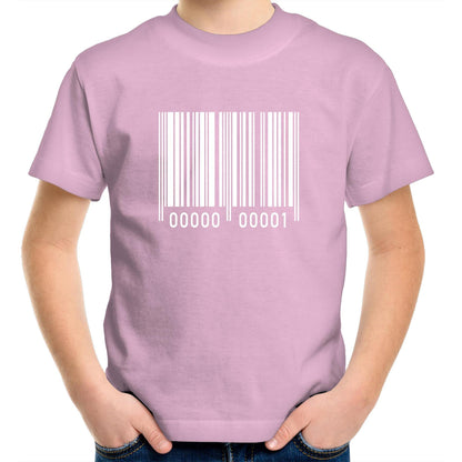 Barcode - Kids Youth Crew T-Shirt Pink Kids Youth T-shirt