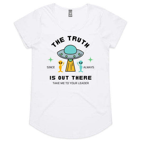 The Truth Is Out There - Womens Scoop Neck T-Shirt White Womens Scoop Neck T-shirt Sci Fi