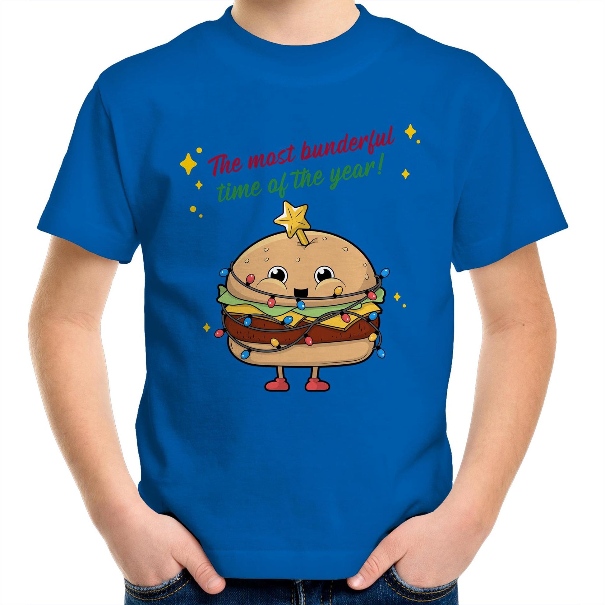 The Most Bunderful Time Of The Year - Kids Youth Crew T-Shirt Bright Royal Christmas Kids T-shirt Merry Christmas