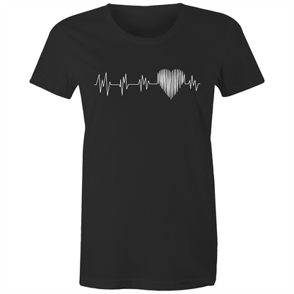 Heartbeat - Women's T-shirt Black Womens T-shirt Womens