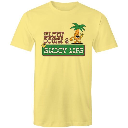 Slow Down & Enjoy Life - Mens T-Shirt Lemon Mens T-shirt Motivation Summer