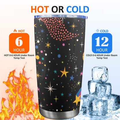 Colourful Space - 20oz Travel Mug with Clear Lid Clear Lid Travel Mug Printed Offshore