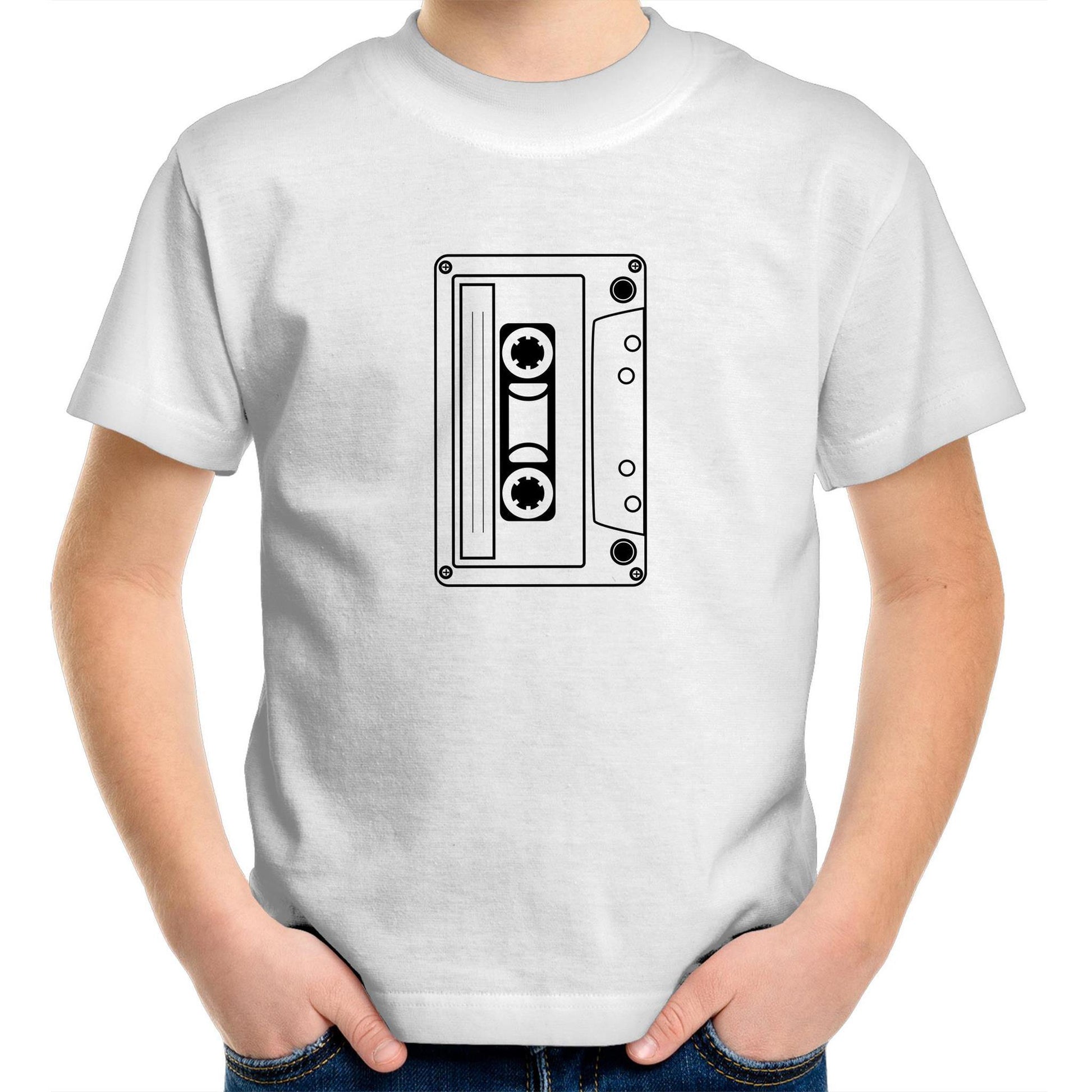 Cassette - Kids Youth Crew T-Shirt White Kids Youth T-shirt Music Retro
