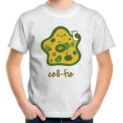 Cell-fie - Kids Youth Crew T-Shirt White Kids Youth T-shirt Science