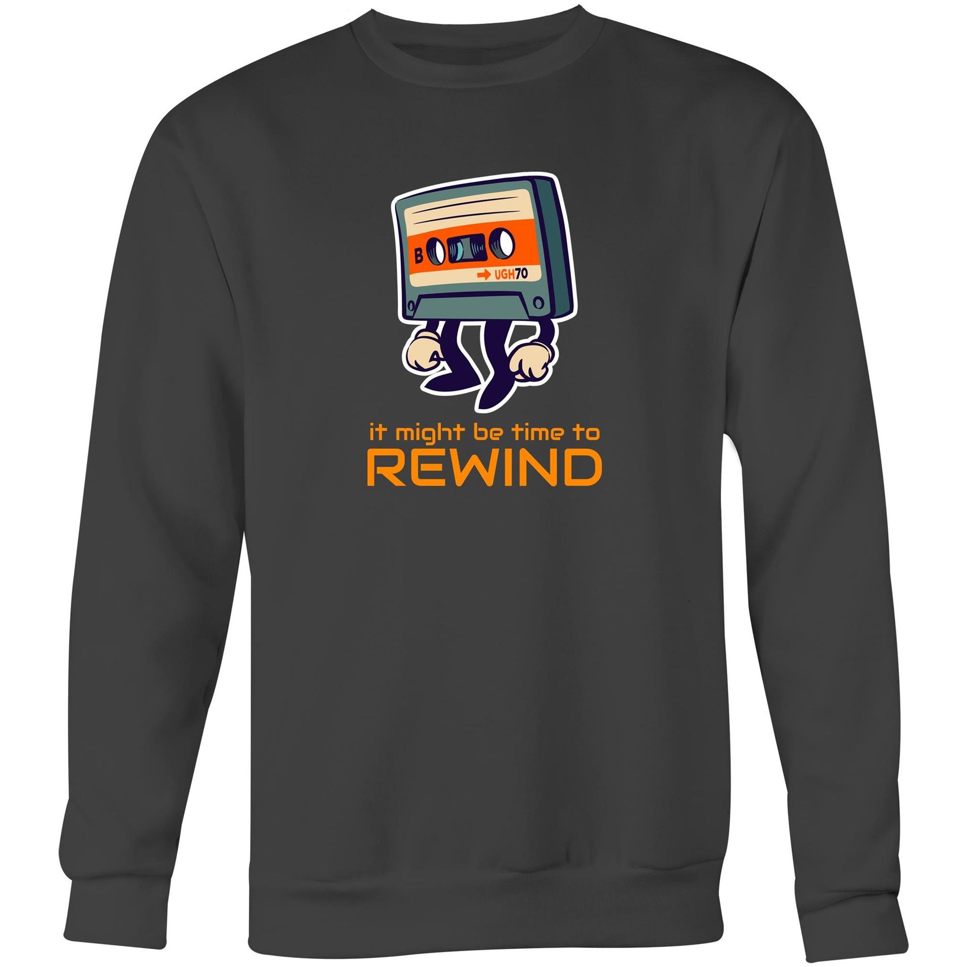 It Might Be Time To Rewind - Crew Sweatshirt Coal Sweatshirt Music Retro