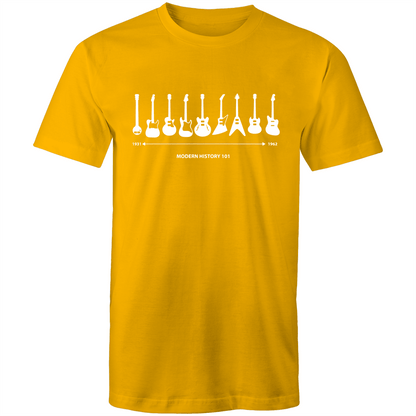 Guitar Timeline - Mens T-Shirt Gold Mens T-shirt Mens Music