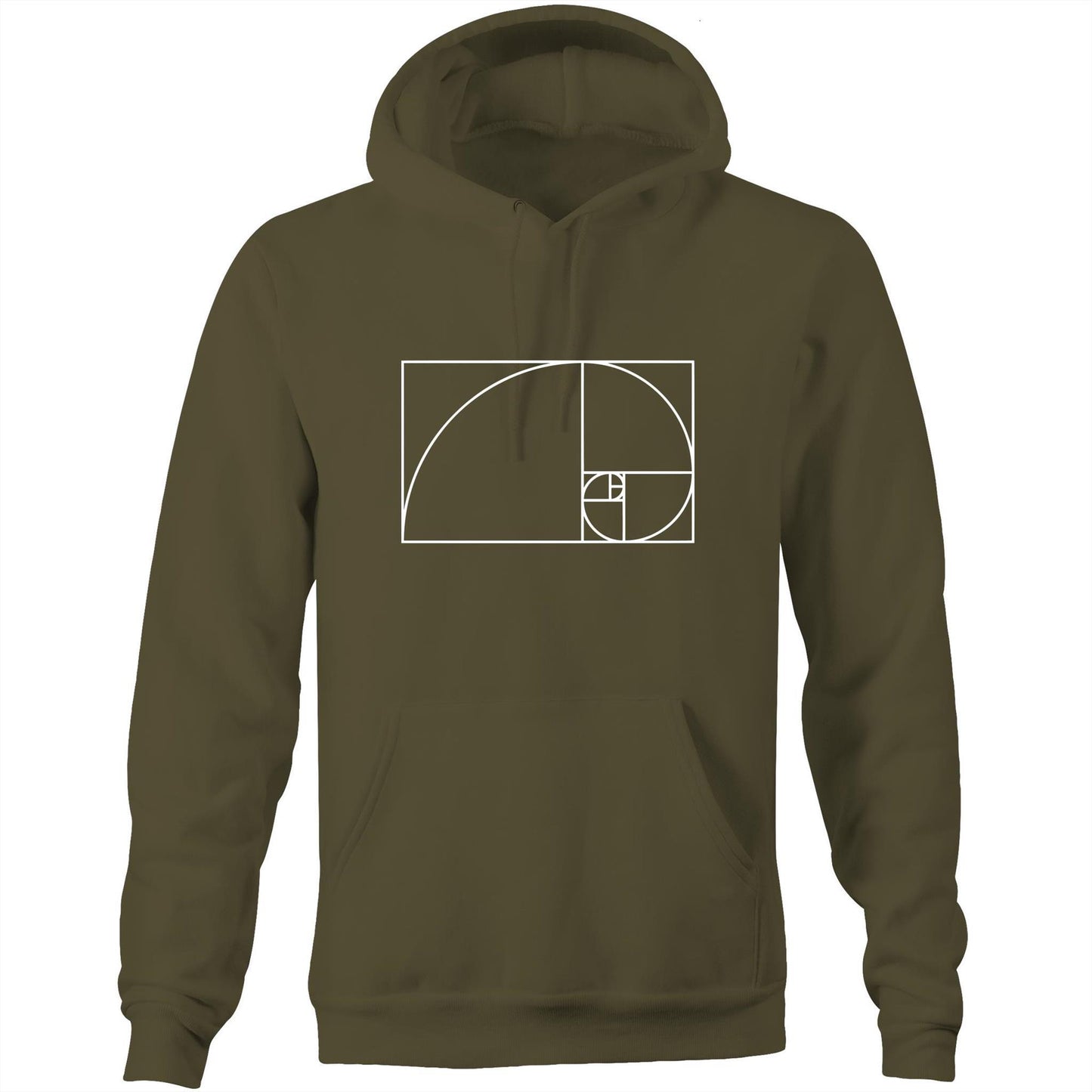 Fibonacci - Pocket Hoodie Sweatshirt Army Hoodie Maths Mens Science Womens
