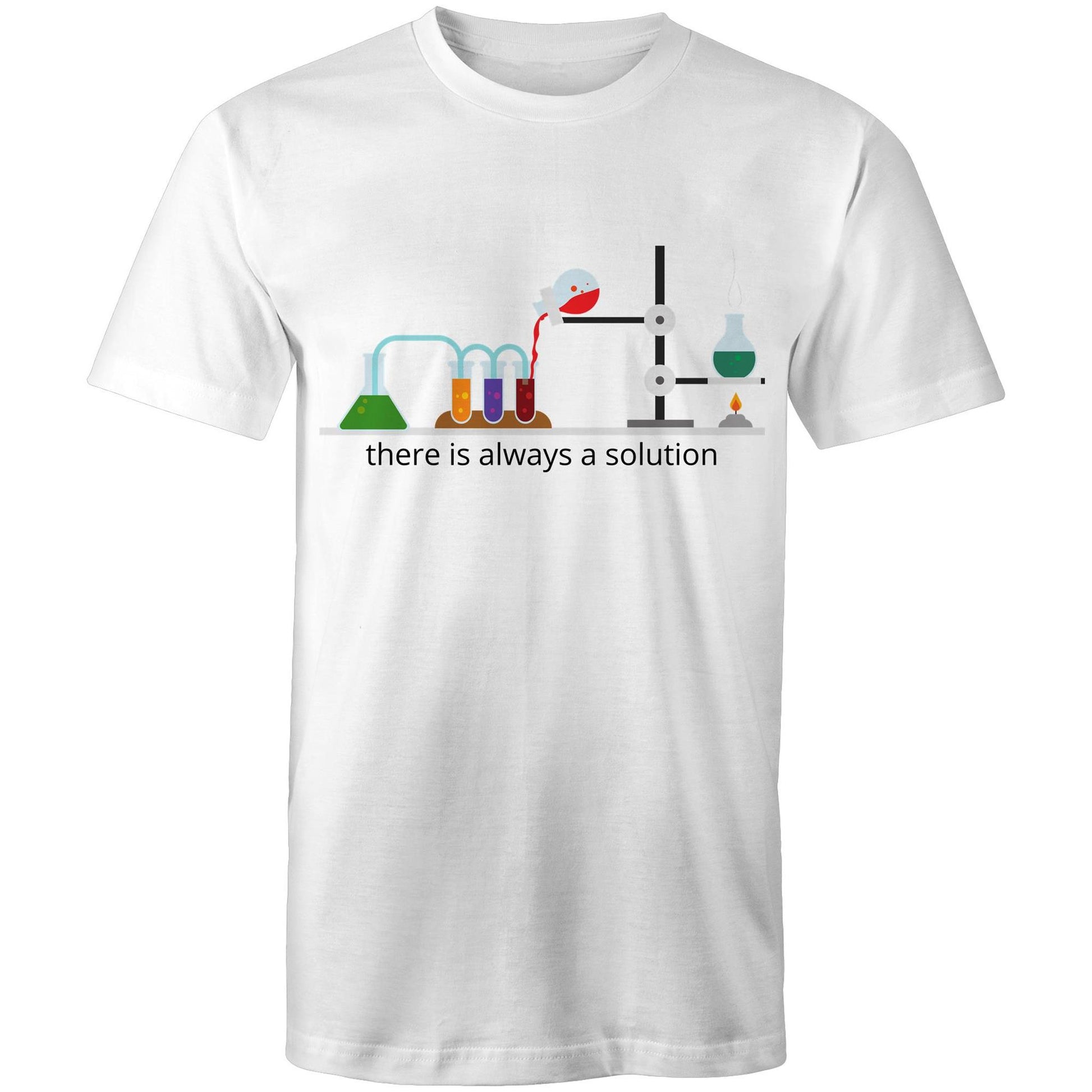 There Is Always A Solution, In Colour - Mens T-Shirt White Mens T-shirt Mens Science