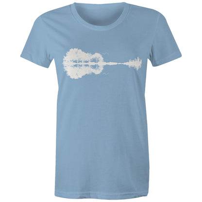 Guitar Reflection - Womens T-shirt Carolina Blue Womens T-shirt Music
