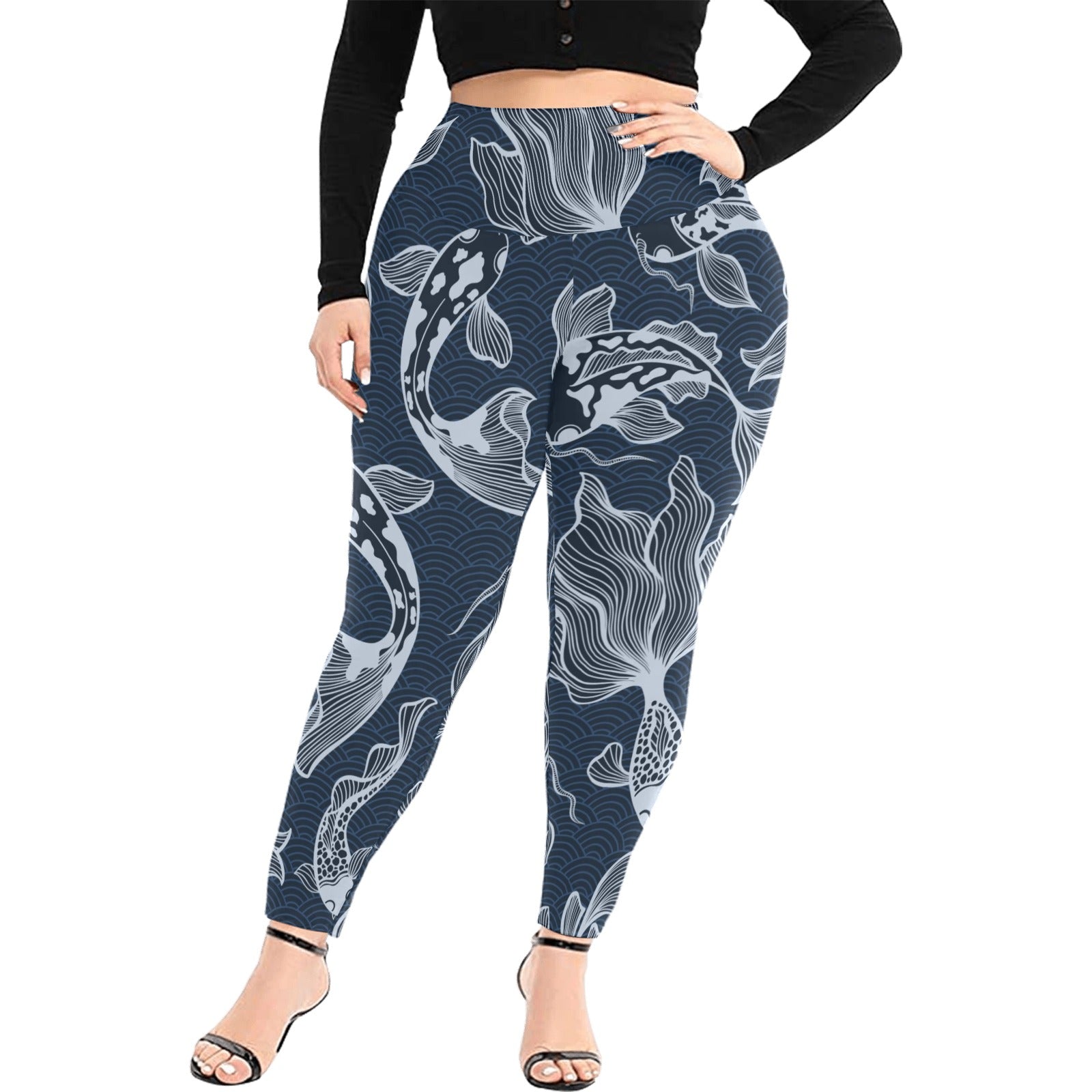 Blue Fish - Women's Extra Plus Size High Waist Leggings Women's Extra Plus Size High Waist Leggings animal Printed Offshore