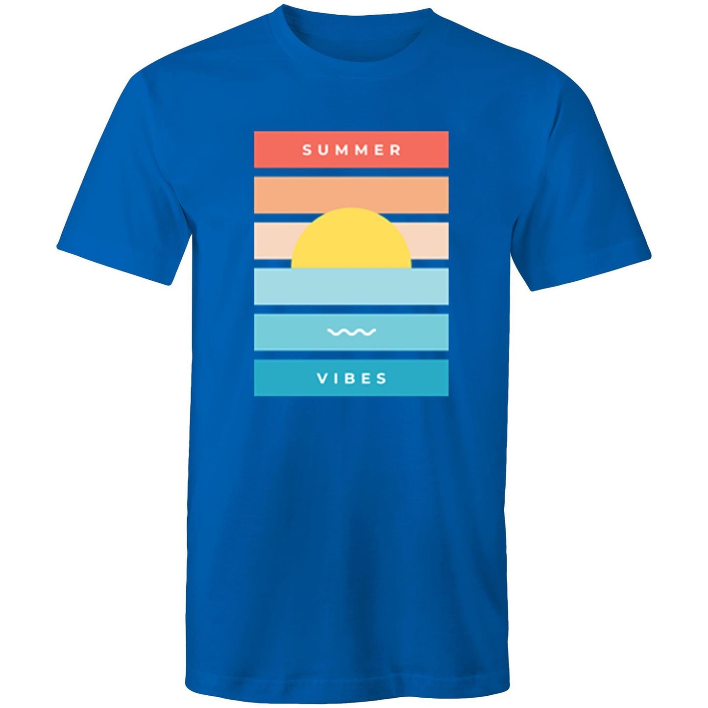 Summer Vibes - Mens T-Shirt Bright Royal Mens T-shirt Mens Retro Summer
