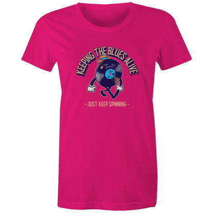 Keeping The Blues Alive - Womens T-shirt Fuchsia Womens T-shirt Music