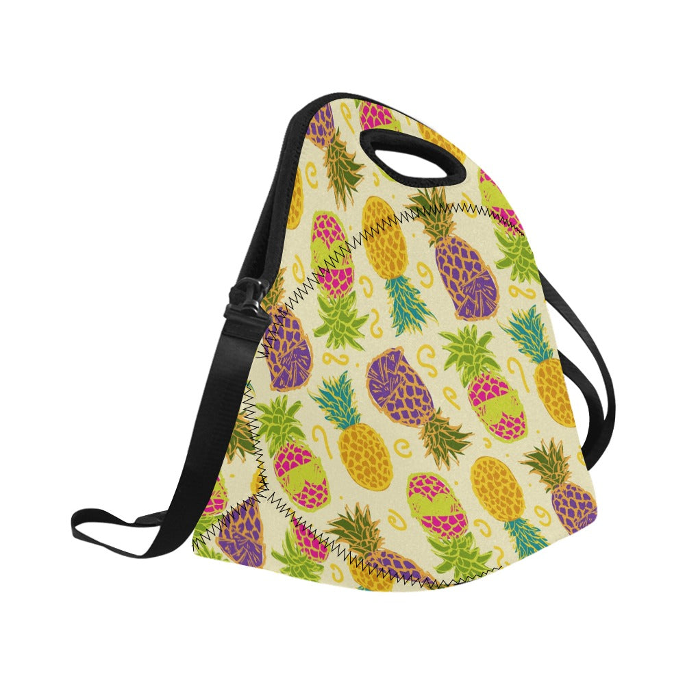 Pineapples - Neoprene Lunch Bag/Large Neoprene Lunch Bag/Large Food Printed Offshore