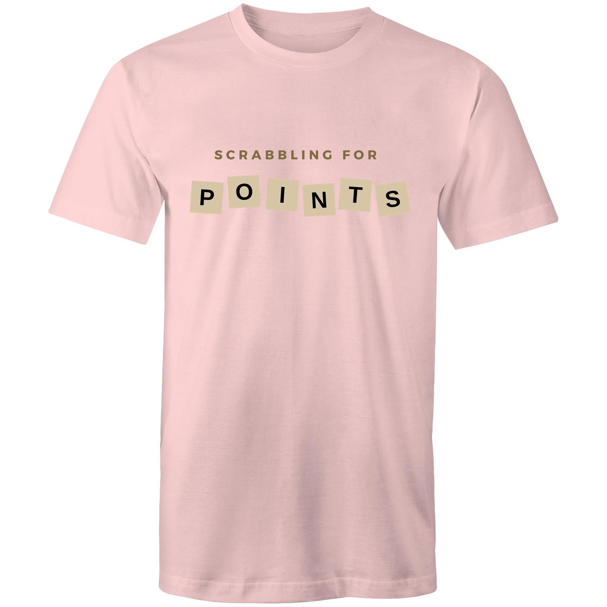 Scrabbling For Points - Mens T-Shirt Pink Mens T-shirt Games
