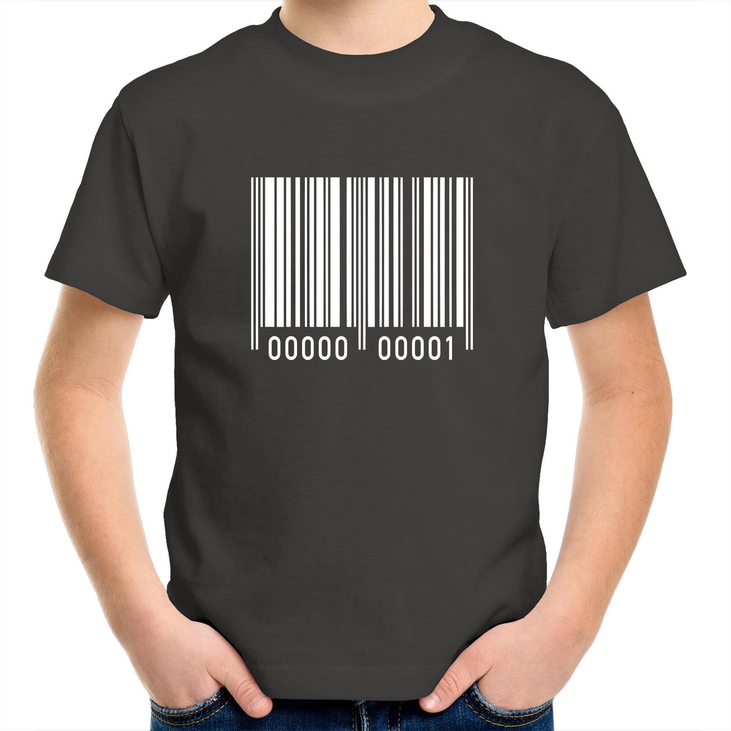 Barcode - Kids Youth Crew T-Shirt Charcoal Kids Youth T-shirt