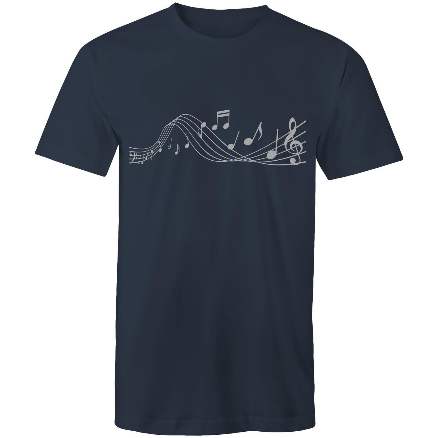Music Notes - Mens T-Shirt Navy Mens T-shirt Mens Music