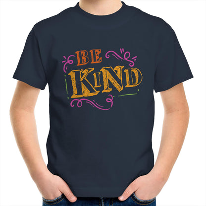 Be Kind - Kids Youth Crew T-Shirt Navy Kids Youth T-shirt
