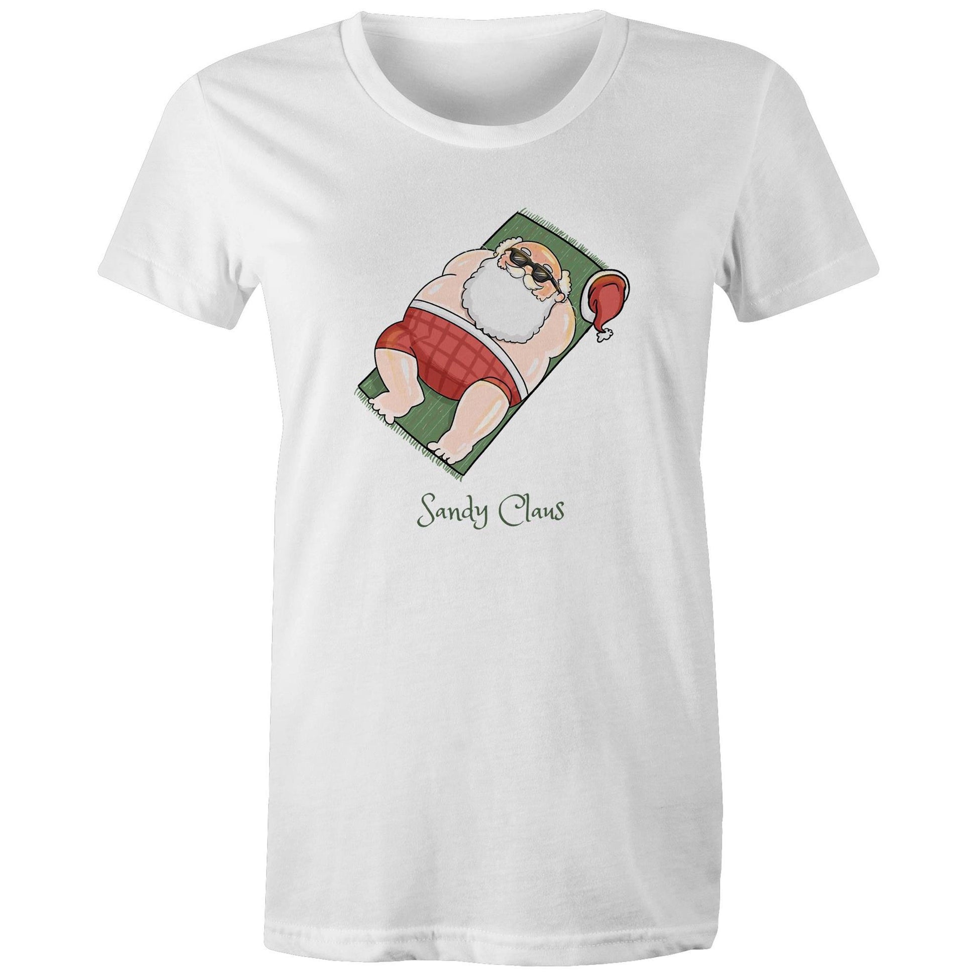 Sandy Claus - Womens T-shirt White Christmas Womens T-shirt Merry Christmas