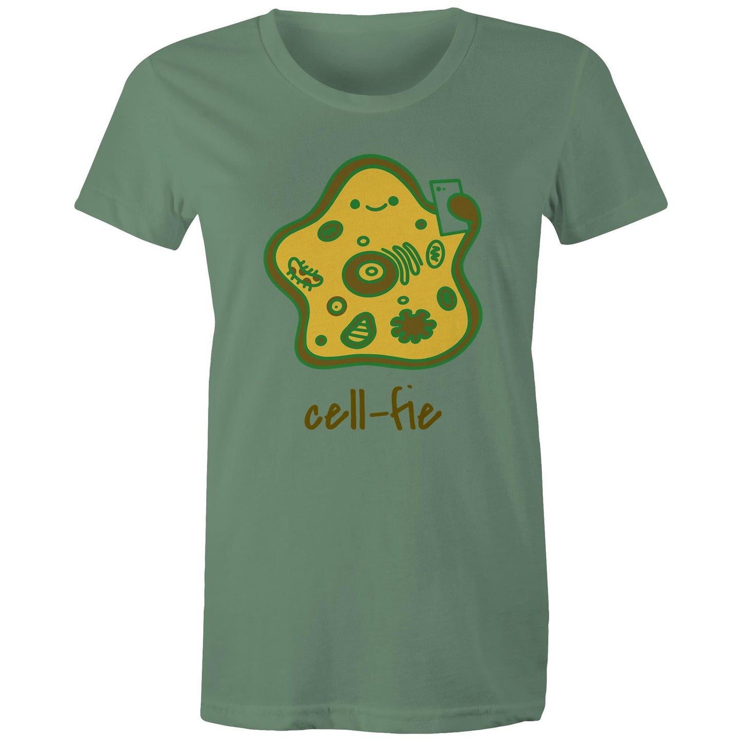 Cell-fie - Womens T-shirt Sage Womens T-shirt Science