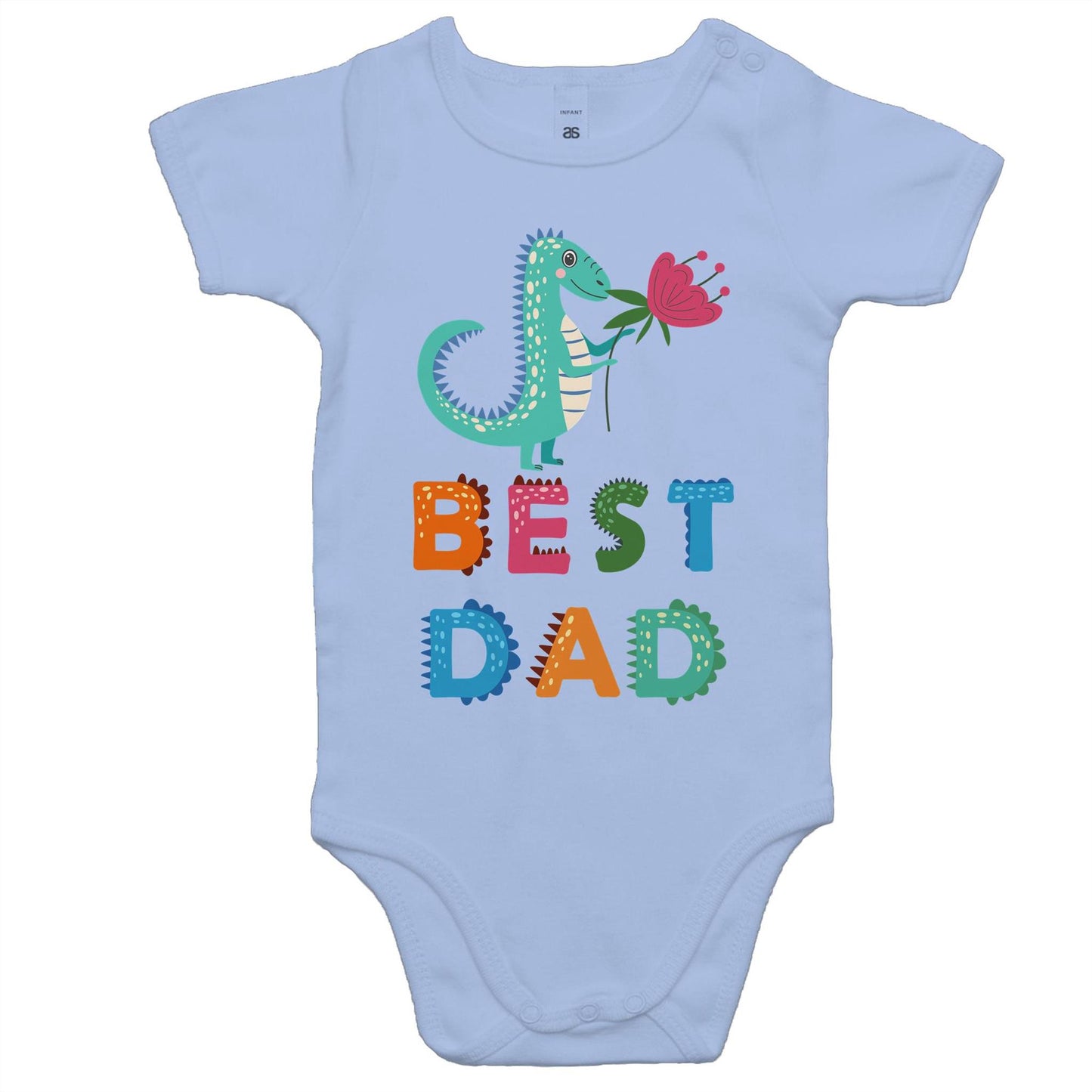 Best Dad - Baby Bodysuit Powder Blue Baby Bodysuit Dad
