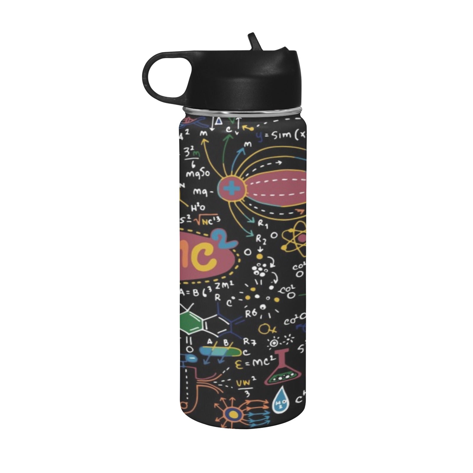 Science Time Insulated Water Bottle with Straw Lid (18 oz) Insulated Water Bottle with Straw Lid Printed Offshore