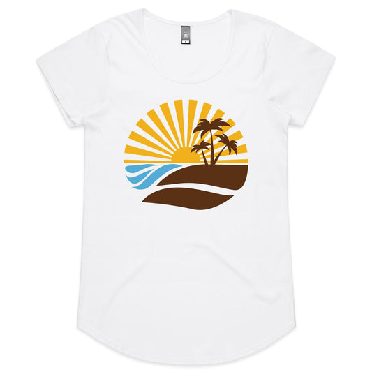 Vintage Surf - Womens Scoop Neck T-Shirt White Womens Scoop Neck T-shirt Retro Summer Surf Womens