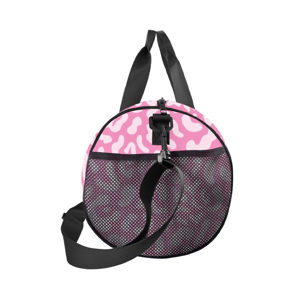 Pink Leopard - Duffle Bag Round Duffle Bag animal